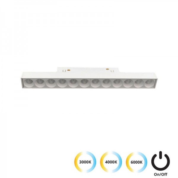 4244407S- VIOKEF -Linear  Antiglare Λευκό L:220 3 CCT Magnetic (ON-OFF)