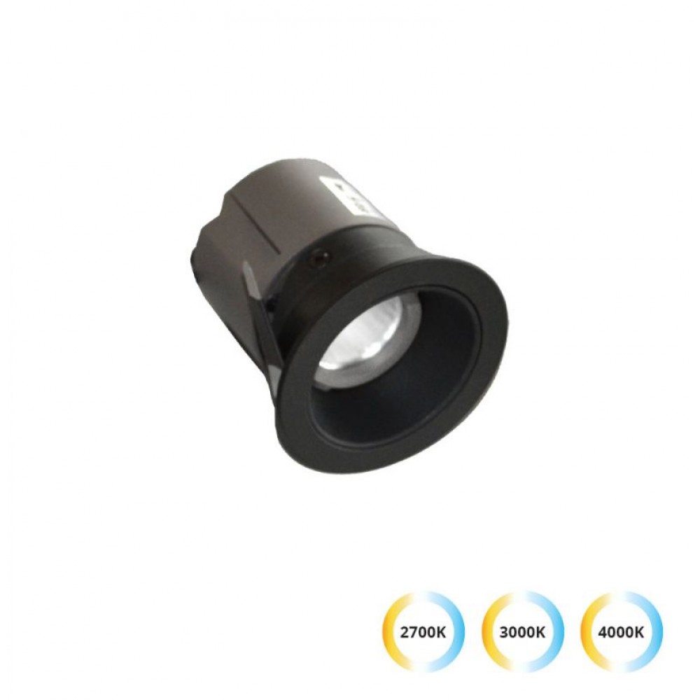 3914-010B-3-S-38- VIOKEF -Χωνευτό Σποτ Μαύρο 5W 2700-3000K-4000K 38° Alea