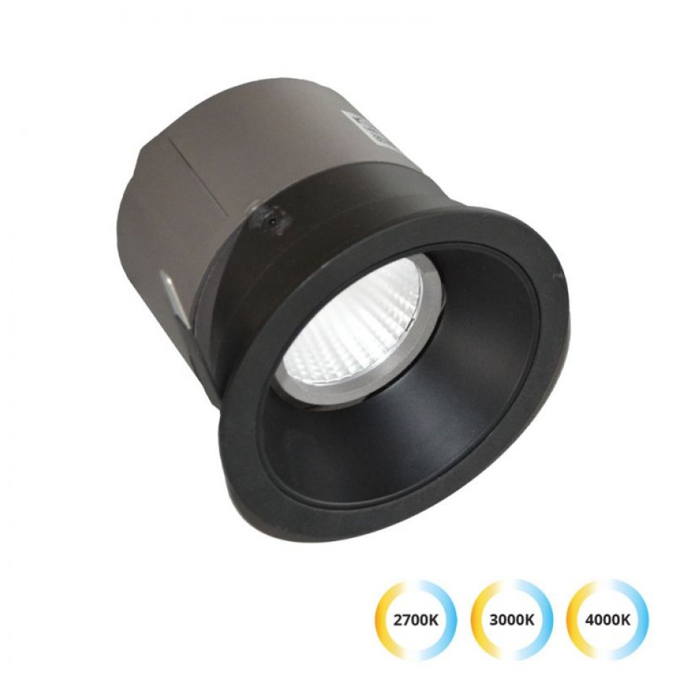 3914-012B-3-S-38- VIOKEF -Χωνευτό Σποτ Μαύρο 20W 2700K-3000K-4000K 38° Alea